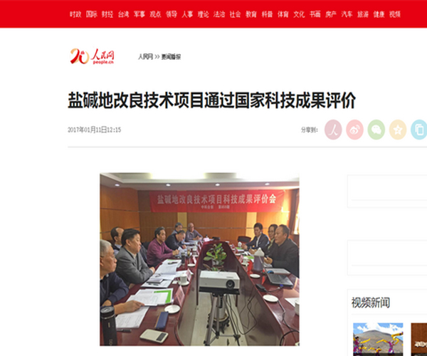 公司盐碱地改良手艺项目通过国家科技效果评价